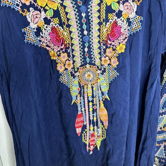 Johnny Was Heavily embroidered Tunic top shirt Size Large - Picture 3 of 12